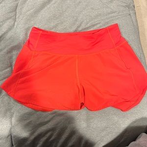 Red lululemon shorts
